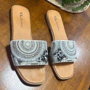 CL by Laundry Women's Silver Embellished Sandals